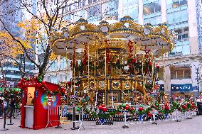 First Double Decker Carousel Christmas Opening - NYC