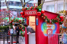 First Double Decker Carousel Christmas Opening - NYC