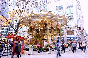 First Double Decker Carousel Christmas Opening - NYC