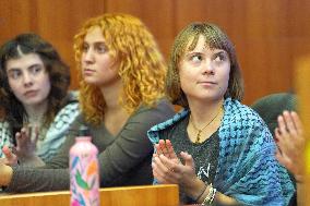 Greta Thunberg Attends Palestine Meeting At University Despite Ban - Italy