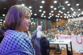 Greta Thunberg Attends Palestine Meeting At University Despite Ban - Italy