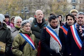 Tribute to Mehdi Kessaci at The City Hall - Paris