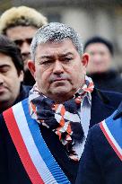 Tribute to Mehdi Kessaci at The City Hall - Paris