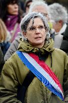 Tribute to Mehdi Kessaci at The City Hall - Paris