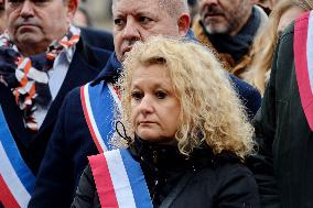 Tribute to Mehdi Kessaci at The City Hall - Paris