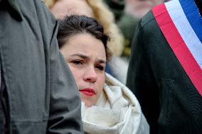 Tribute to Mehdi Kessaci at The City Hall - Paris