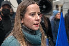 Far Right Group At The Int. Day for the Elimination of Violence Against Women - Paris