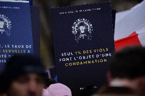 Far Right Group At March Against The Violence Against Women - Paris