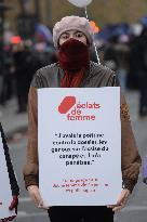 Far Right Group At March Against The Violence Against Women - Paris