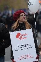 Far Right Group At March Against The Violence Against Women - Paris
