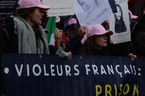 Far Right Group At March Against The Violence Against Women - Paris