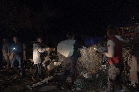 Rescuers At Drone Strike Site - Kharkiv