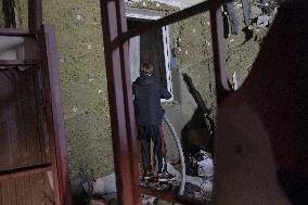 Rescuers At Drone Strike Site - Kharkiv