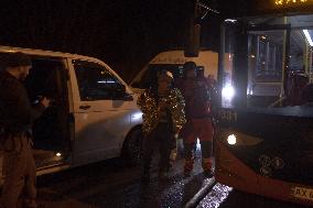 Rescuers At Drone Strike Site - Kharkiv