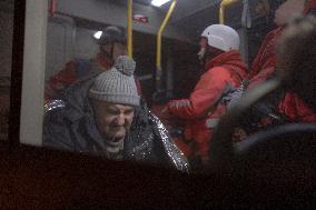 Rescuers At Drone Strike Site - Kharkiv