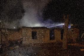 Rescuers At Drone Strike Site - Kharkiv