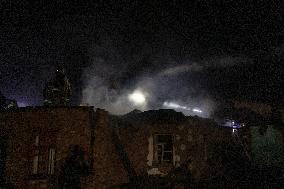 Rescuers At Drone Strike Site - Kharkiv