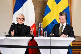 FRANCE DEFENSE MINISTER VISIT SWEDEN