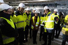Rachida Dati visits La Courneuve Six Routes station construction site