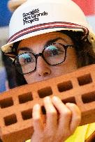 Rachida Dati visits La Courneuve Six Routes station construction site