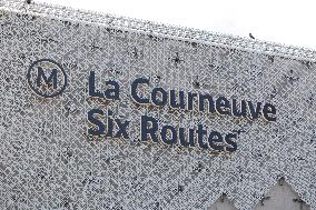 Rachida Dati visits La Courneuve Six Routes station construction site