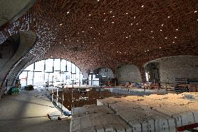 Rachida Dati visits La Courneuve Six Routes station construction site