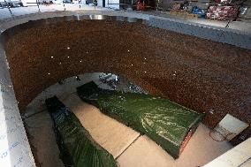 Rachida Dati visits La Courneuve Six Routes station construction site