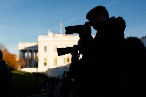Karoline Leavitt Speaks to Media Outside White House