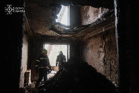 Aftermath Night Attack in Kyiv - Ukraine