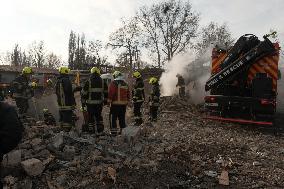 Aftermath Night Attack in Kyiv - Ukraine