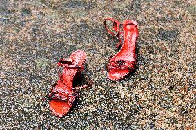 Zapatos Rojos Installation Inauguration - Rome