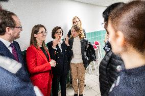 Visit By Rachida Dati And Aurore Berge At Central Police Station - Paris