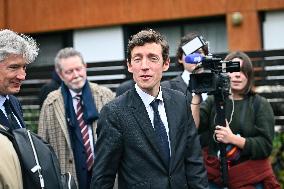 Rachida Dati and Edouard Geffray visit a cinema and a high school in Creteil near Paris FA