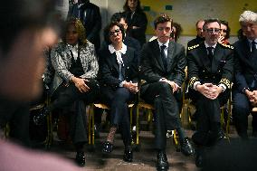 Rachida Dati and Edouard Geffray visit a cinema and a high school in Creteil near Paris FA