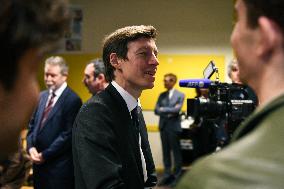 Rachida Dati and Edouard Geffray visit a cinema and a high school in Creteil near Paris FA