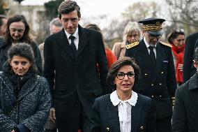 Rachida Dati and Edouard Geffray visit a cinema and a high school in Creteil near Paris FA