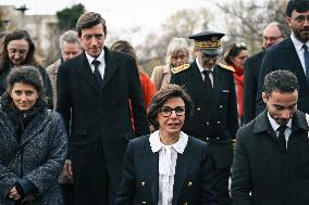 Rachida Dati and Edouard Geffray visit a cinema and a high school in Creteil near Paris FA