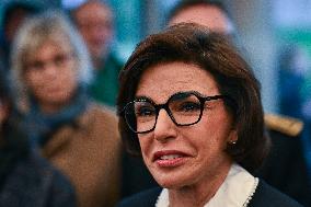 Rachida Dati and Edouard Geffray visit a cinema and a high school in Creteil near Paris FA