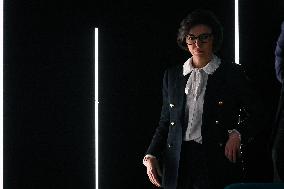 Rachida Dati and Edouard Geffray visit a cinema and a high school in Creteil near Paris FA