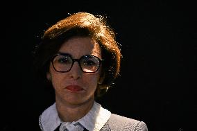 Rachida Dati and Edouard Geffray visit a cinema and a high school in Creteil near Paris FA