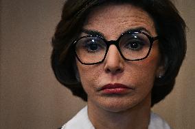 Rachida Dati and Edouard Geffray visit a cinema and a high school in Creteil near Paris FA