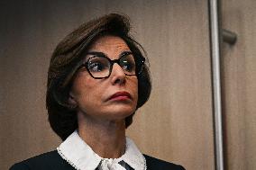 Rachida Dati and Edouard Geffray visit a cinema and a high school in Creteil near Paris FA