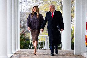 President Trump pardons turkey in the Rose Garden of the White House