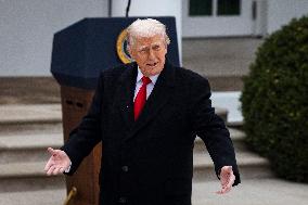 President Trump pardons turkey in the Rose Garden of the White House