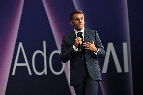 President Macron At Adopt IA - Paris