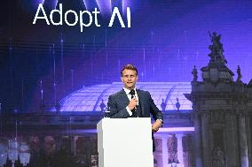 President Macron At Adopt IA - Paris