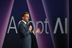 President Macron At Adopt IA - Paris