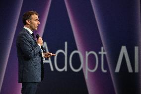 President Macron At Adopt IA - Paris