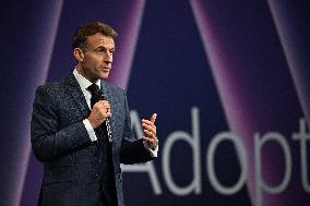 President Macron At Adopt IA - Paris
