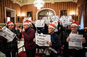 Local Police Protest During City Council Session In Seville - Spain